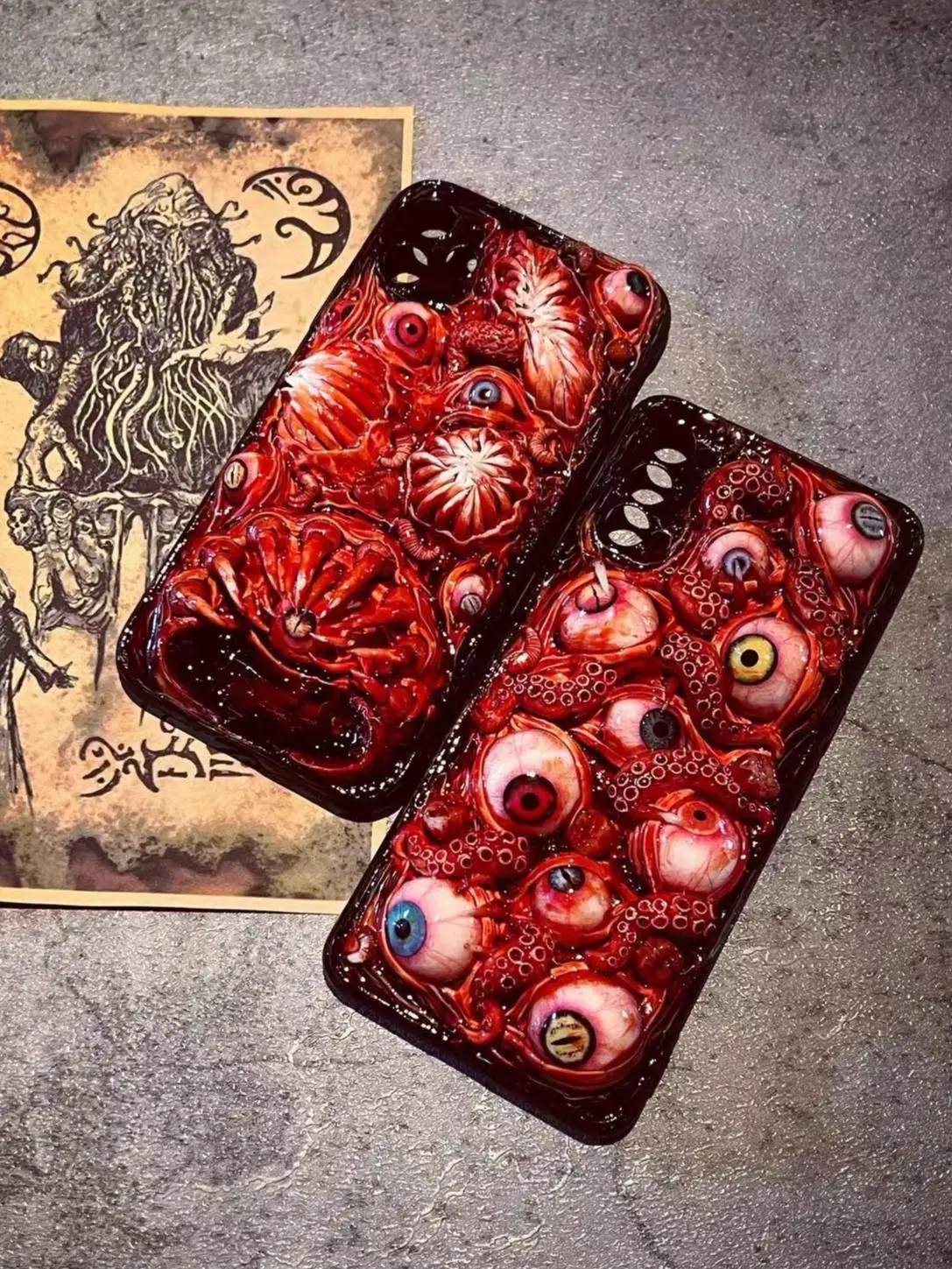 

Чехол для телефона Bloody Cthulhu Tentacles Eyes, чехол для iPhone 16 Pro Max 15 14 12 Mini 11, Samsung Galaxy Z Flip 6, чехол Google Pixel