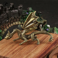 Brass Domineering Warcraft Magic Dragon Metal Figurine Creative Dinosaur Flying Dragon Desk Decoration Accessoires Miniatures