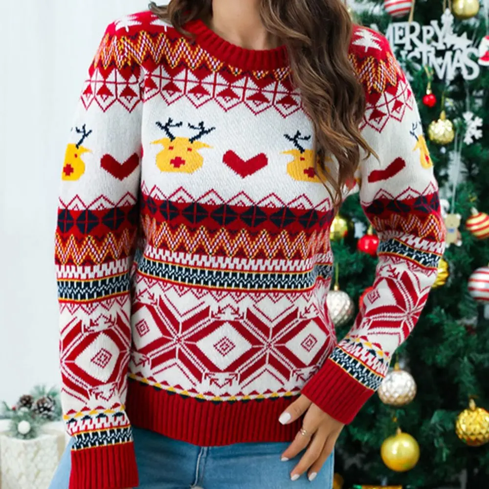 

Business Commute Style Long Sleeve Round Neck Sweater Fitted Design Straight Tube Sleeves No Decoration Required