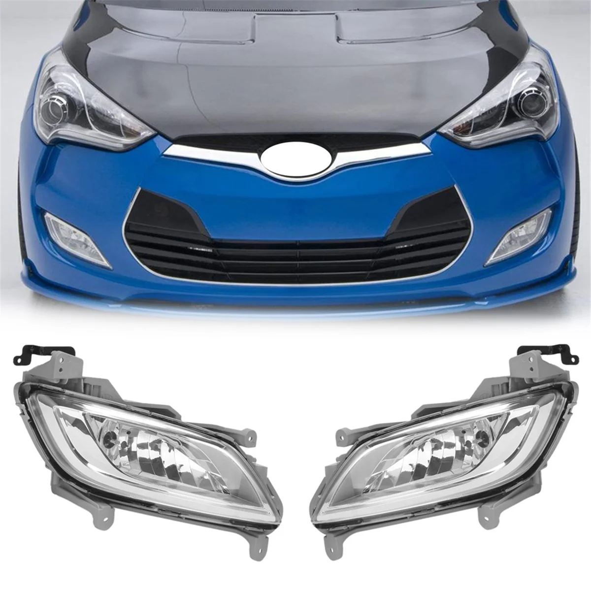 

# 869R передний бампер автомобиля, противотуманная фара в сборе для Hyundai Veloster 2011-2017, правая 922022 V010 (Прозрачный)