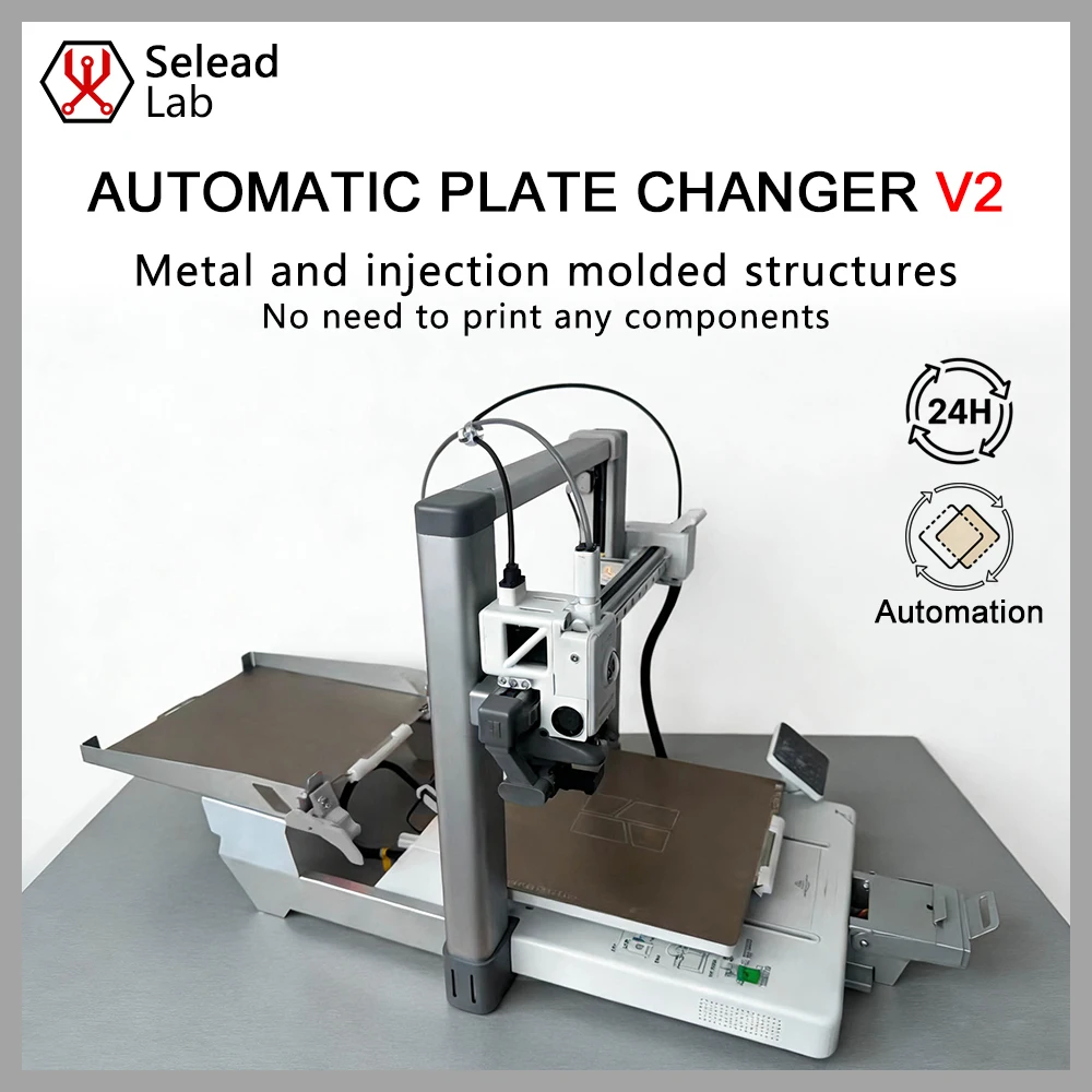 Seleadlab Automatic Plate Changer Mechanical Swap System Pre-Configured Kit for Bambu Lab A1 3D Printer Upgrades Farm Automation