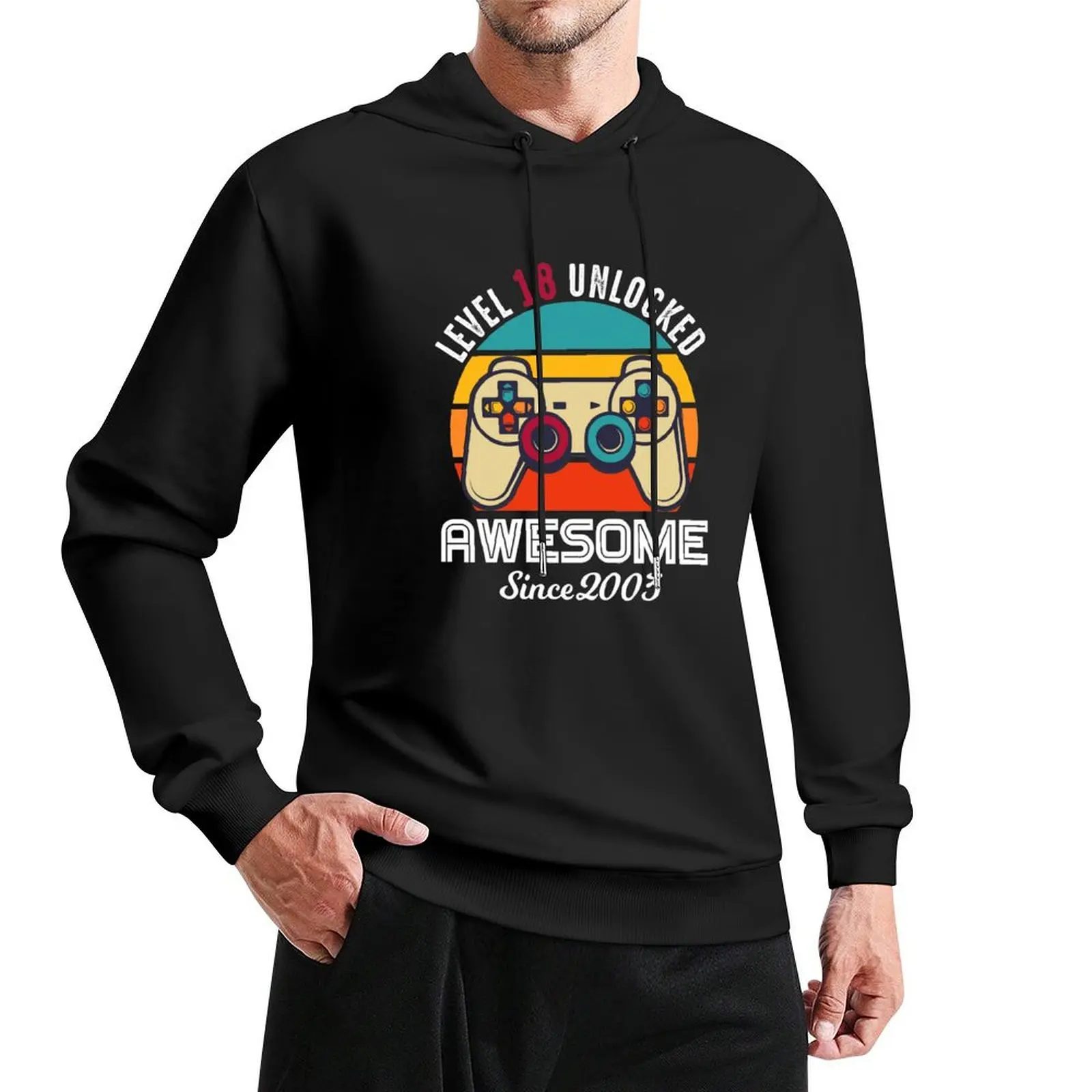 

Level 18 Unlocked Birthday Awesome Since 2003 Pullover Hoodie korean style clothes hoodie graphic