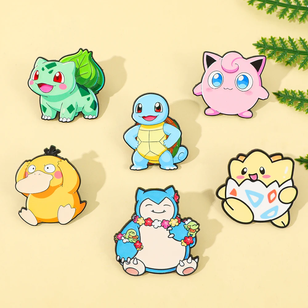 Kawaii Cartoon Elf Pet Creature Enamel Brooch Pin Set Lovely Alloy Badge for Denim Bag DIY Ornament Collectible Present