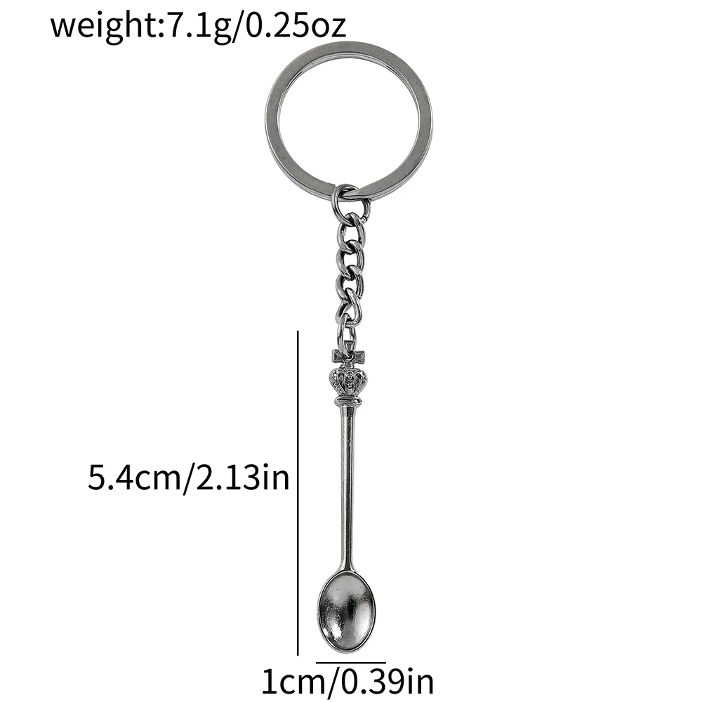 Cartoon Creativity Mini Crown Spoon Key Chain Unique KeyChain Backpack Pendant for Friends Party Gift