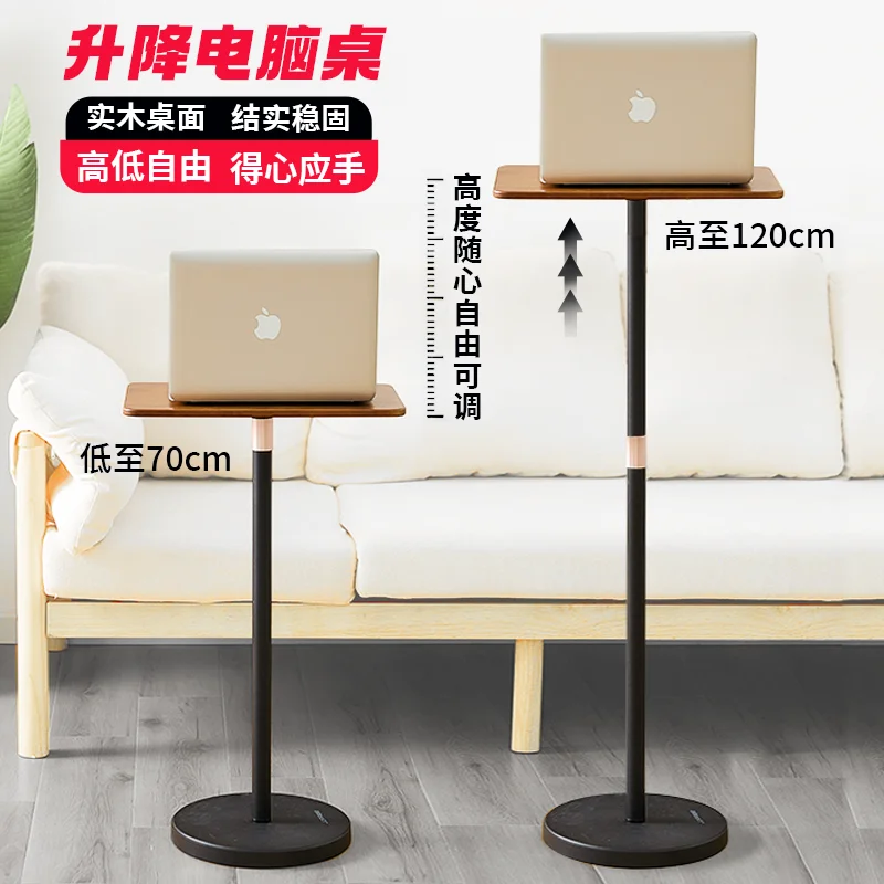 

Adjustable Laptop Standing Desk, Movable Computer Table, High Leg Bedside Workstation, Modern Home Office Desk for Bedroom