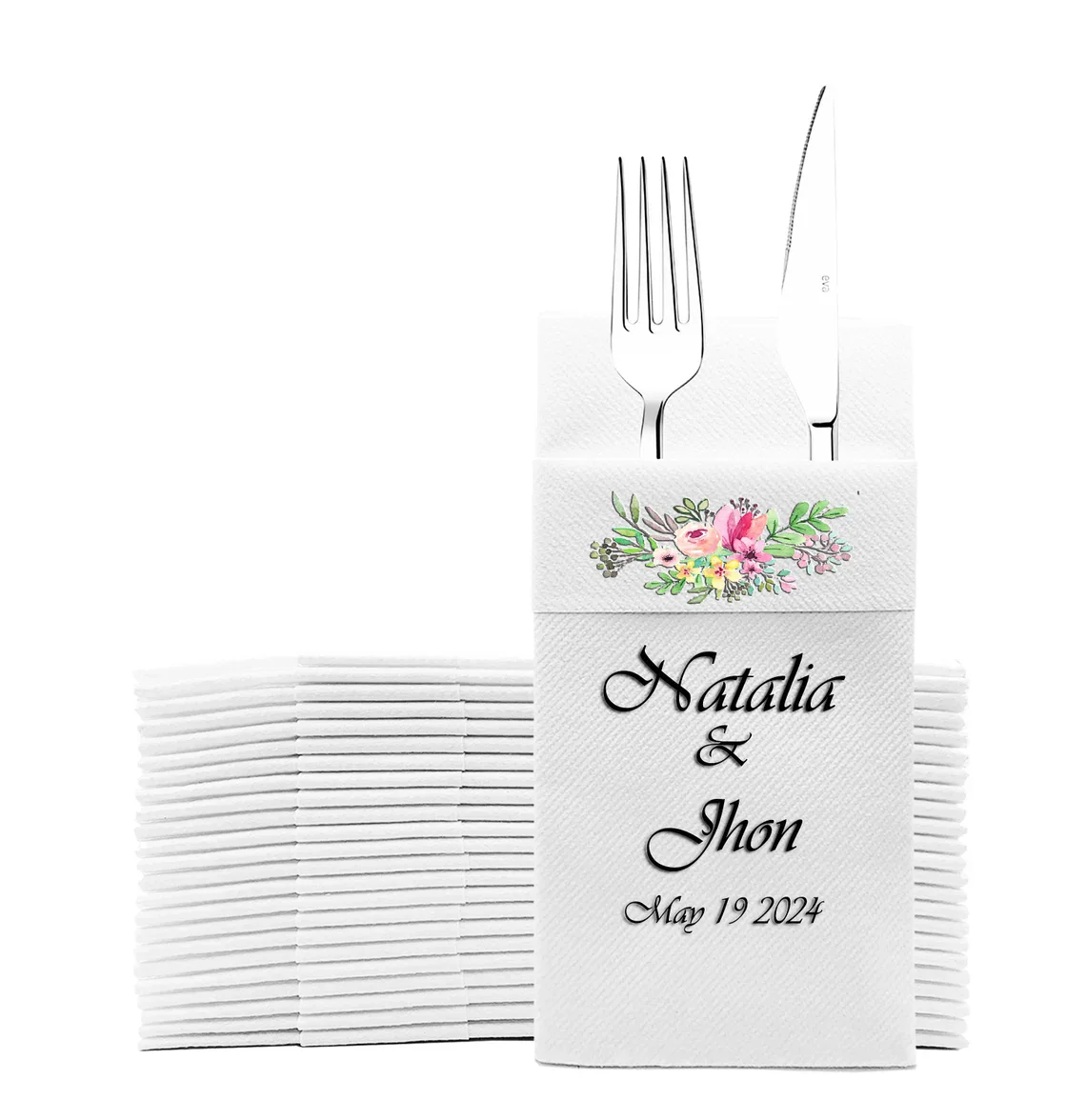 Personalized Print wedding for reception Napkins Or Hand Towels , Perfect Size Linen-Like Handmade Disposable, Birthday or Event