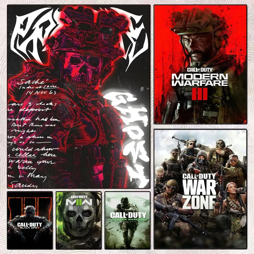 

C-Call Of Duty Hot Game Poster HD Art Mural Wallart Poster Waterproof Vintage Print Decor for Home Decoration DIY Durable