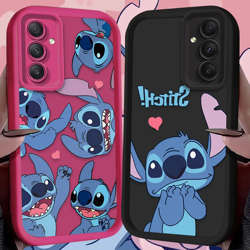 Cartoon Disney Stitch Love Heart Print Case for Samsung Galaxy S25 S24 S23 Ultra S22 S21 Plus FE 5G A54 A34 A14 A73 A53 A33 5G