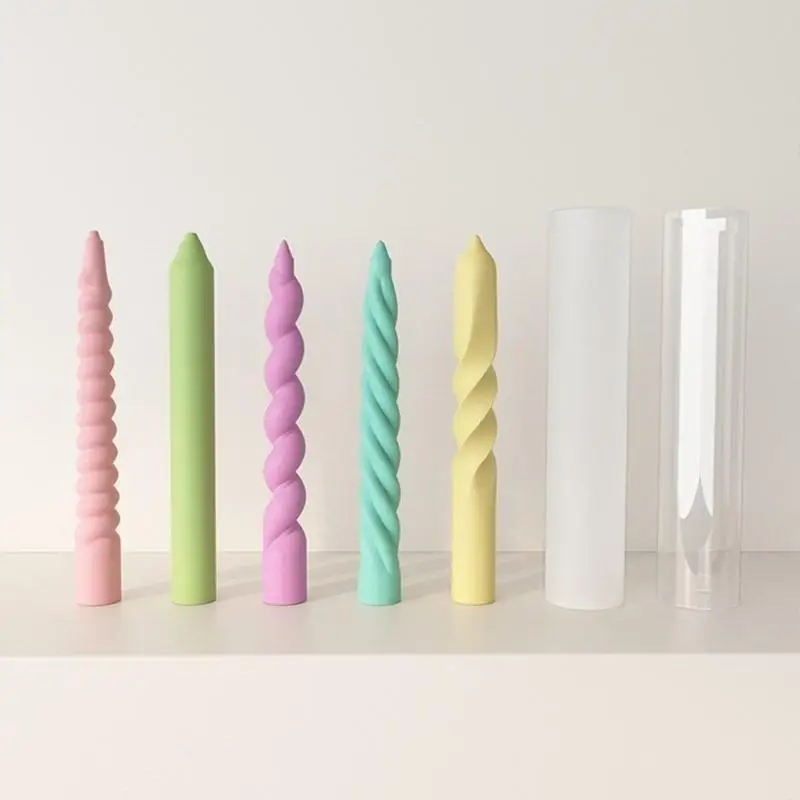 P9FE Silikon-Kerzenform, niedliche Spiricle-förmige Wachs-Bastel-Gussform für Heimwerker – Detail 7