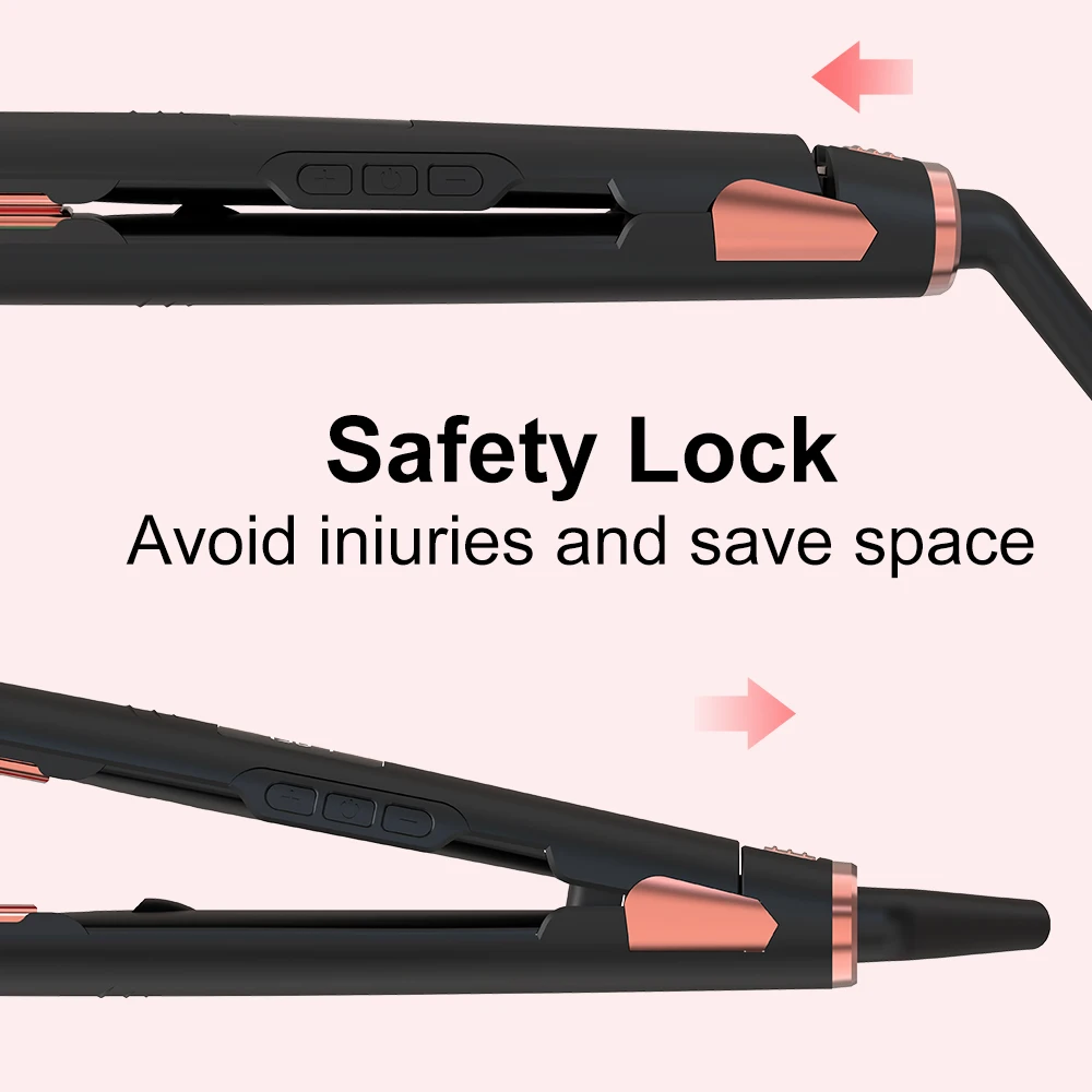 مكواة مسطحة لفرد الشعر من السيراميك الأصلي من LISAPRO مقاس 1 بوصة معالجات الشعر، نموذج صالون احترافي لفرد الشعر وتجعيد الشعر