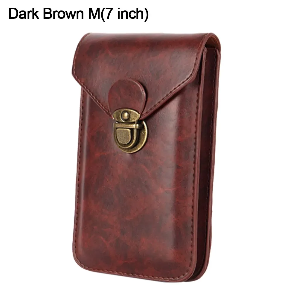 Fashion Leather Phone Belt Bag WaterProof Multifunctional Waist Bag Universal Male Waist Pouch Men