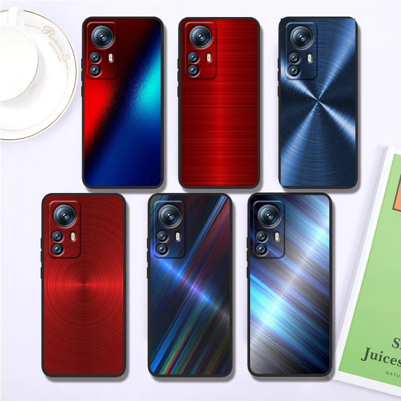 Red Blue Metal And Seawater For Xiaomi Mi 13T 13 12T 12 11T 11i 11 A3 10T 10 9 Pro Lite Ultra 5G Black Cover Phone Case