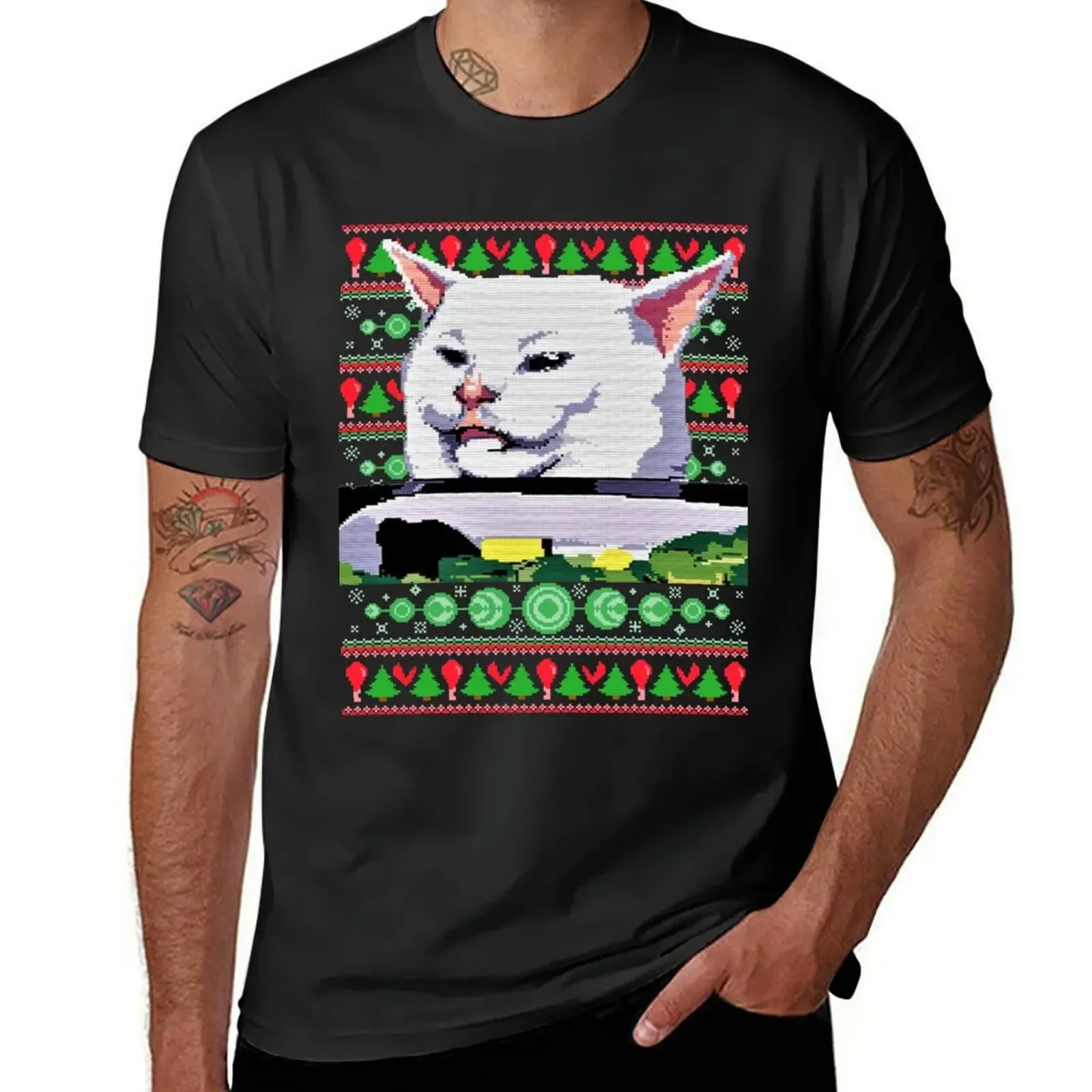 Copy of Woman yelling at cat Dank meme Ugly Christmas Shirt T-Shirt for a boy anime t shirts designer t shirt men