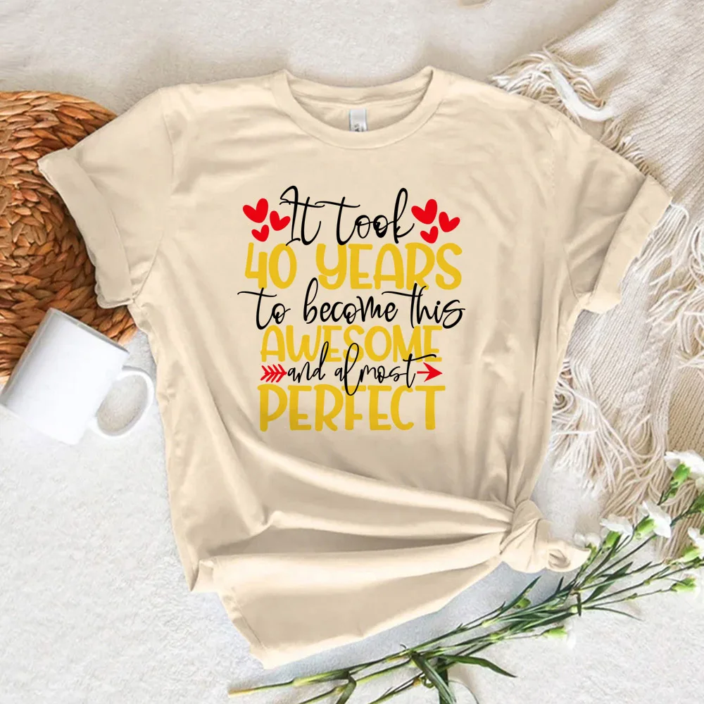 40 Ans 40th سنة عيد ميلاد تي شيرت المرأة مانغا كوميدي الصيف التي شيرت فتاة المتناثرة الملابس