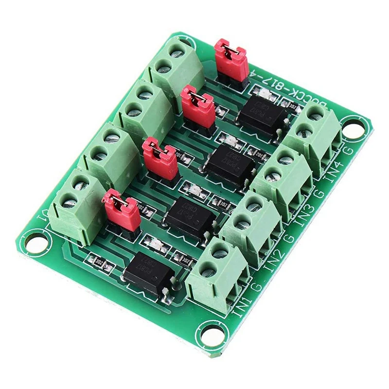 Optocoupler Isolamento Board, controle de tensão comutação Driver Module, Módulo de isolamento óptico, 4 canais, 817