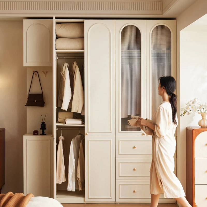 

French Locker Bedroom Wardrobe Cabinet Drawers Cream Storage Open Closet Bedroom Organizer Girls Guarda Roupas Furniture Home