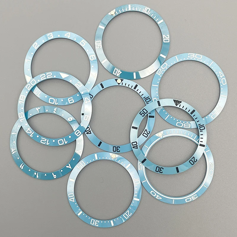 

38mm Curved Blue Ceramics Bezel Insert 38x30.6mm Fits For SKX007 Watch Case NH35 NH36 Movement Bezel Insert Ring Men Watch Part