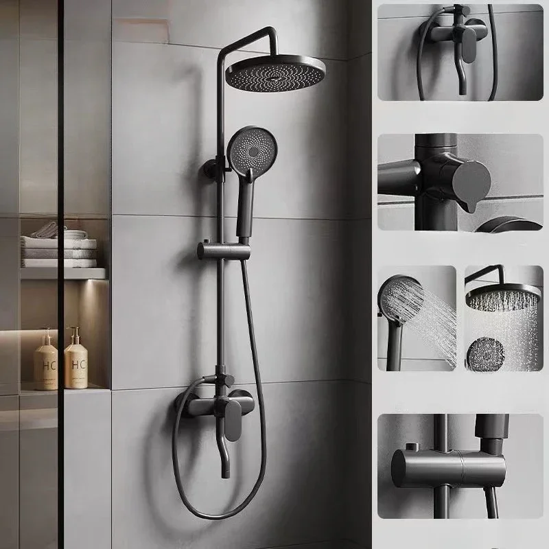 

Bathroom Waterfall Shower Set Bathroom Faucets Household Shower Set Rainfall Shower System Hot and Cold Water Shower Mixer Valve