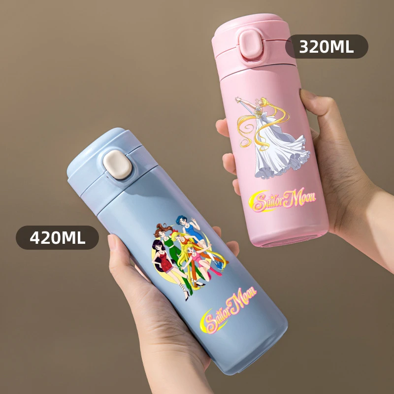 Sailor Moon Tsukino Usagi tazza d\'acqua in acciaio inossidabile a prova di perdite Thermos sottovuoto da viaggio portatile Cartoon bambini bere