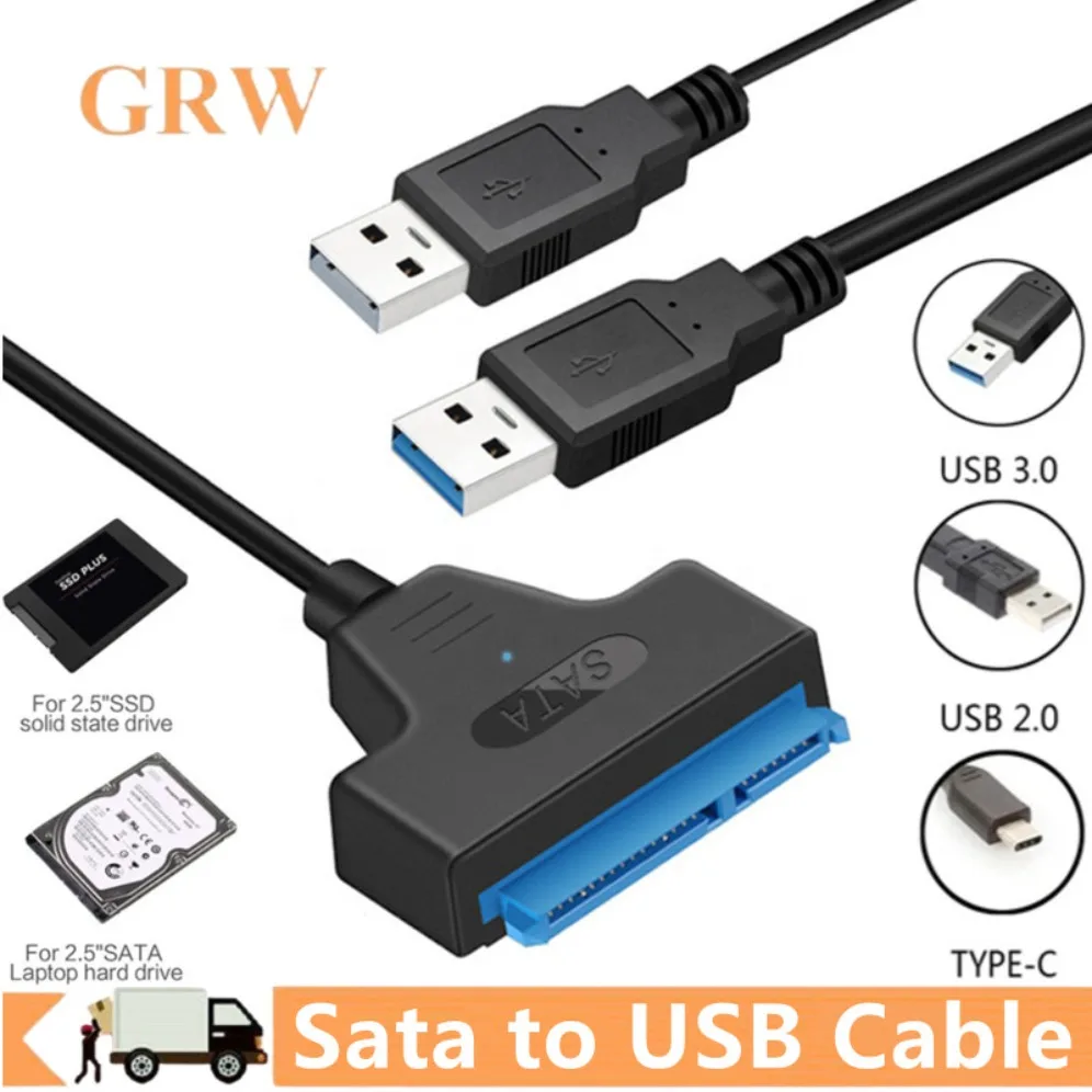 Sata To USB 3.0 Adapter Cable Support 2.5 Inch External HDD SSD Hard Drive USB 3.0 2.0 SATA Up To 6 Gbps 22 Pin Sata III Cable