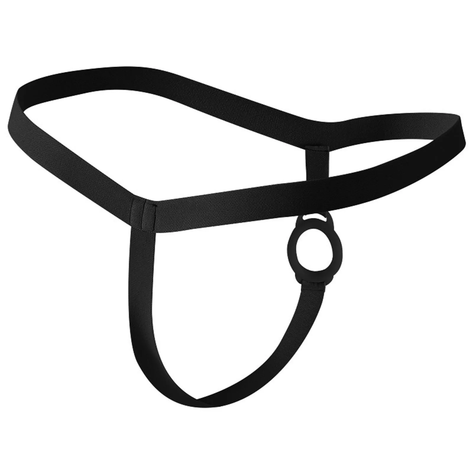

Male Mens Jockstrap Underwear with Silicone Ring for Lasting Delaying Fun Elastic Band T-back Thong Briefs for Intimate Moments