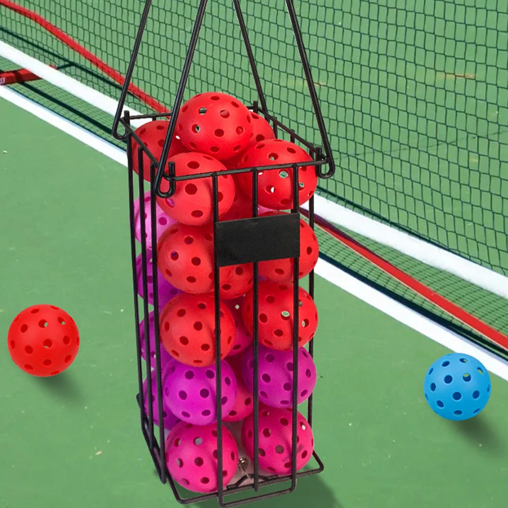 

Tennis Ball Hopper Tennis Ball Carrier Holder 25 Tennis Balls/15 Pickleball Capacity Stainless Steel for Picking Storage Ball