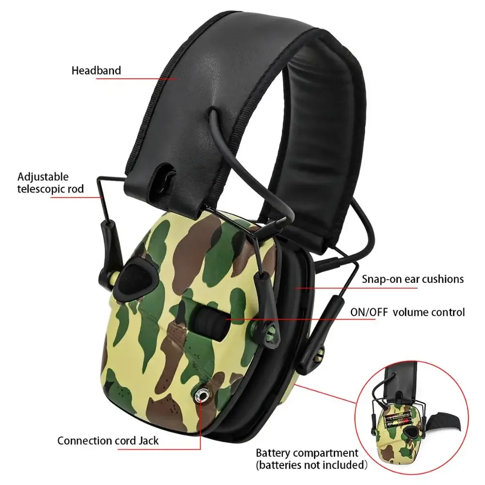 Electronic Shooting Earmuff Amplification Anti-noise Impact Sound Protective Headset Foldable Hearing Protector Outdoor Sport