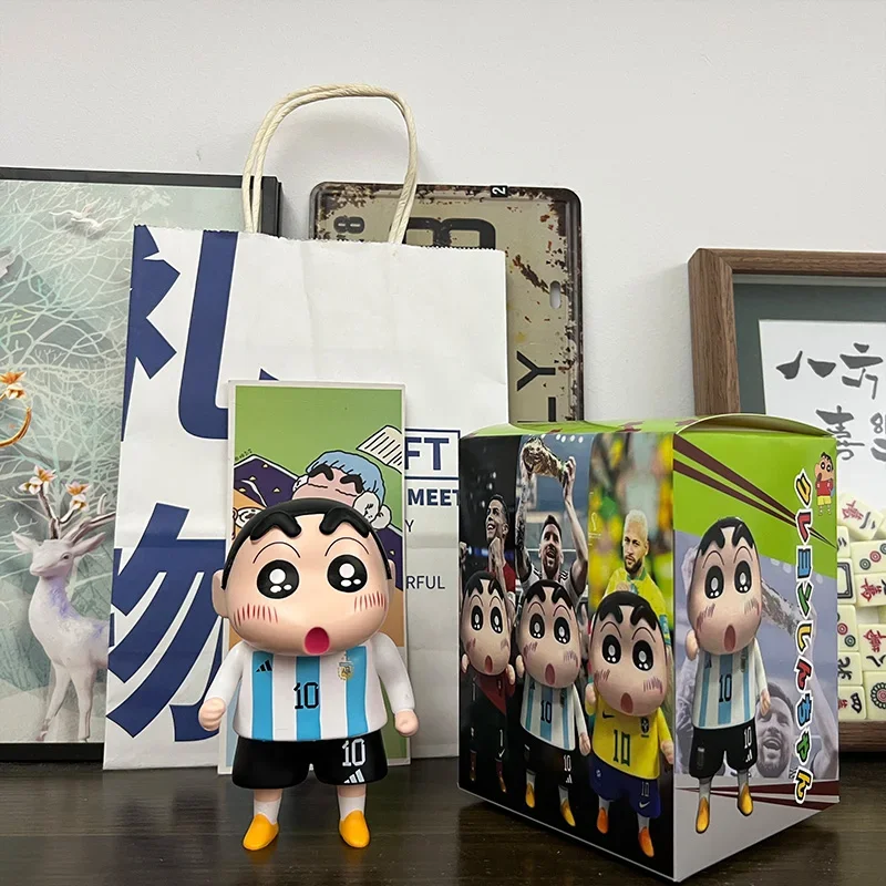 Q Version Crayon Shin-Chan Animation Figure Doll Soccer Fans Crayonxiaoxin Birthday Gift Creative Gift For Boys Valentine'S Day