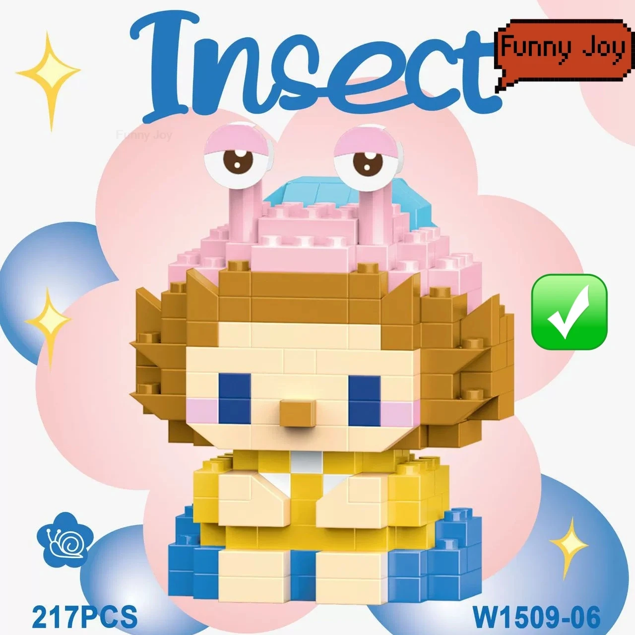 Leuke insecten microdieren bouwstenen 3D diamantmodel BEE slaksteen DIY stadsbouwspeelgoed voor kinderen kindercadeau