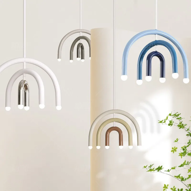 

Creative Macaron Rainbow Pendant Lights for Restaurant Bar Children's Room Bedroom lamps Modern and Simple Lighting Fixtures