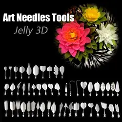 10pcs/set 3D Jelly Flower Art Tools Pudding Cake Decorating Piping Tip Baking And Pastry Accessories 304 Stainless Steel Carving