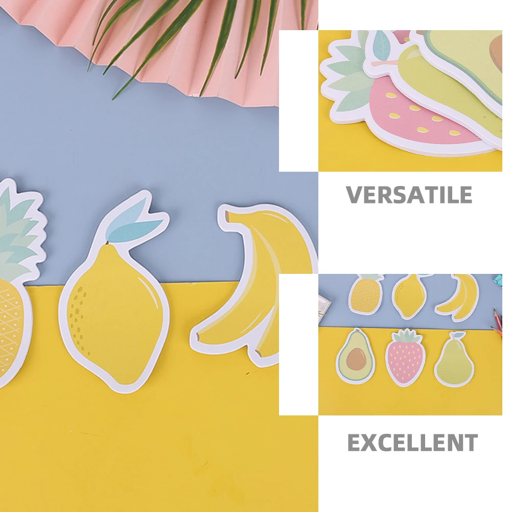 6 шт. съемные фруктовые клейкие декоративные милые блокноты для заметок забавные офисные домашние школьные милые фрукты