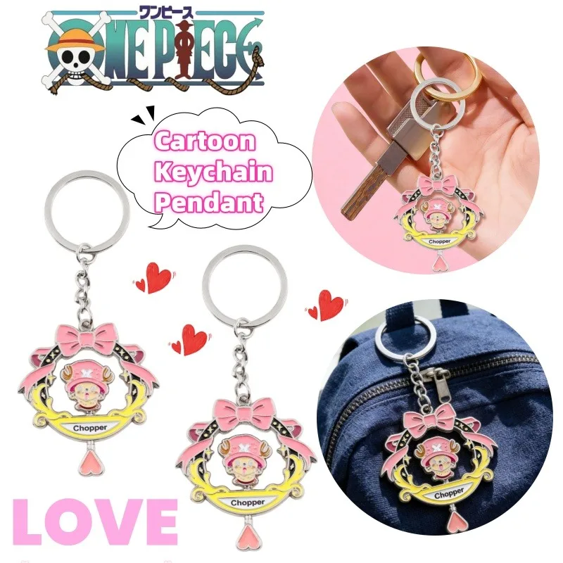

New One Piece Chopper Creative Personality Rotatable Metal Keychain Anime Cartoon Backpack Pendant Decoration Award Small Gift