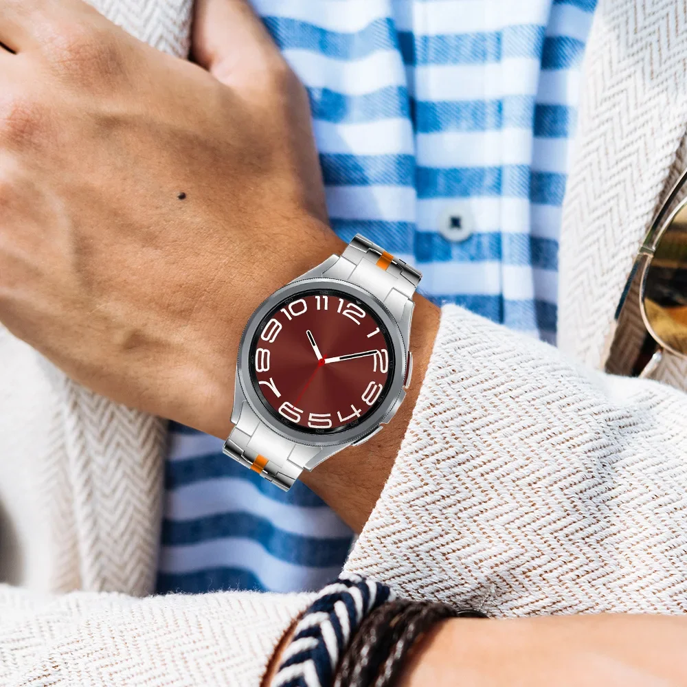 No Gaps Stainless Steel Strap For Samsung Galaxy Watch 6 Classic 43mm 47mm Watchband For Samsung Galaxy Watch4 /5 / 5pro