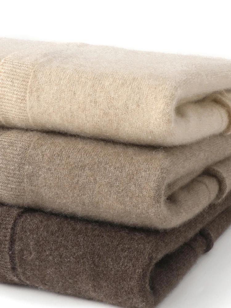 Autumn Winter Warm Comfortable Soft Cardigan Long Sleeve 100% Merino Wool Knitted Sweater Grace Elegant Female Clothing Tops