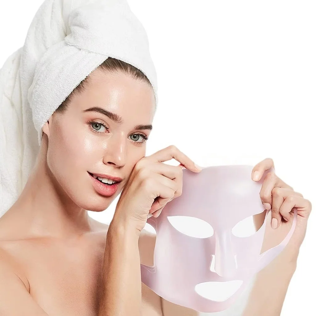 1/2 قطعة ثلاثية الأبعاد قابلة لإعادة الاستخدام التجاعيد تنعيم سيليكون قناع الوجه حامل لأقنعة ورقة ترطيب قناع الوجه غطاء منع Evaporatio #2