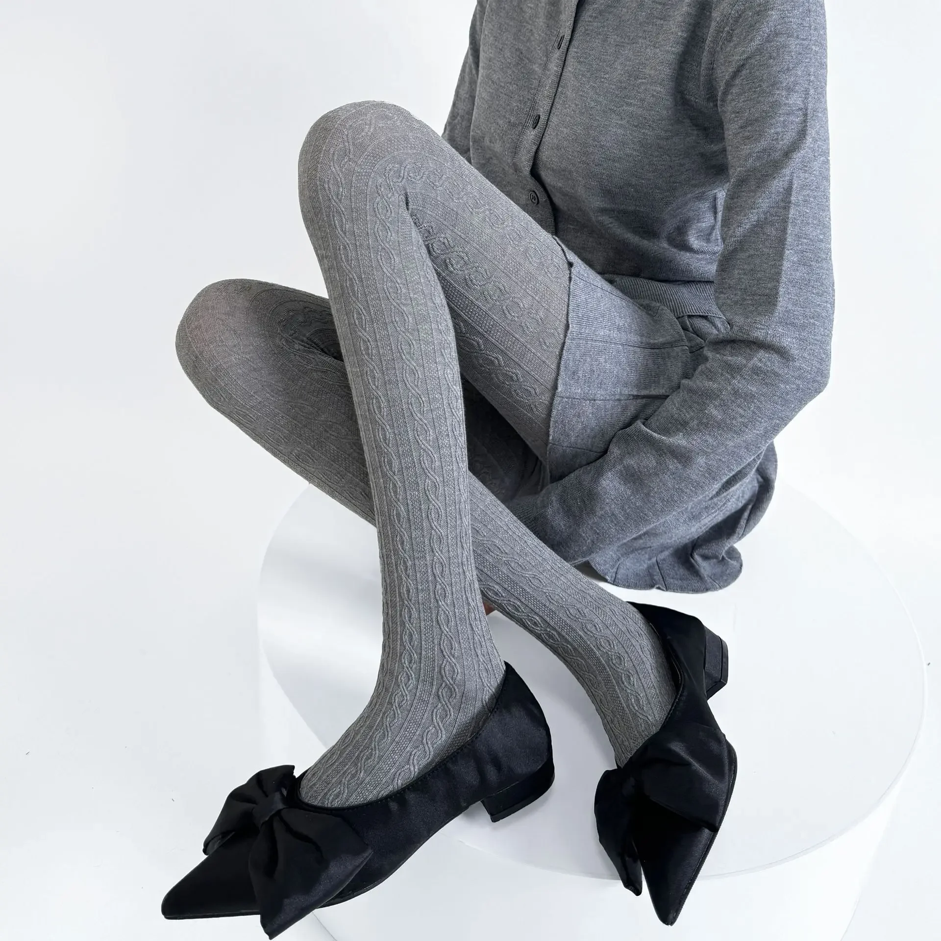 Pantyhose Women Autumn and Winter Thin Thigh High Stockings Women Tights Cotton Knitted Legging Pantyhose Tights Body Stockings