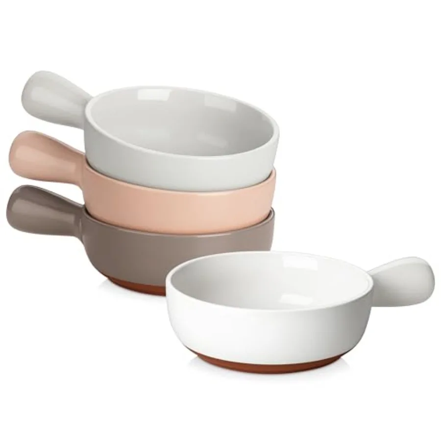 

23 Oz French Onion Soup Bowls With Handles Ceramic Soup Crocks for Cereal Pasta Beef Stew Chilli Oven Microwave Dishwasher Safe