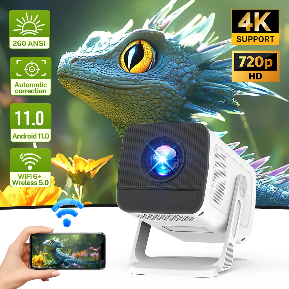WEMI  X1AQ  500ANSI Portable Projector Android 11 BT5.4 Built 5W HiFi Speaker For Home Theater NEW X1AQ