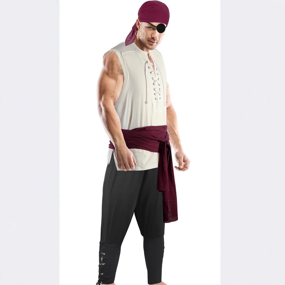 

Men's 6-Piece Set Renaissance Period Costume Medieval Sea Theme Halloween Clothing Cotton 100% Cool Sensation City Walk ...
