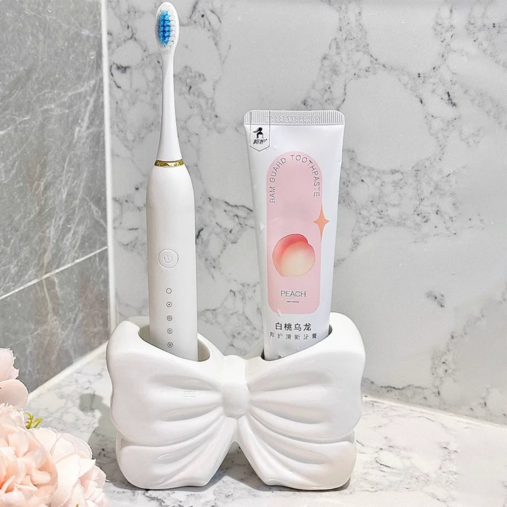 Silicone Mold for Bowknot Toothbrush Stand，DIY Cute Electric Toothbrush Holder, For Cement & Rasin & jesmonite,Handmade Molds