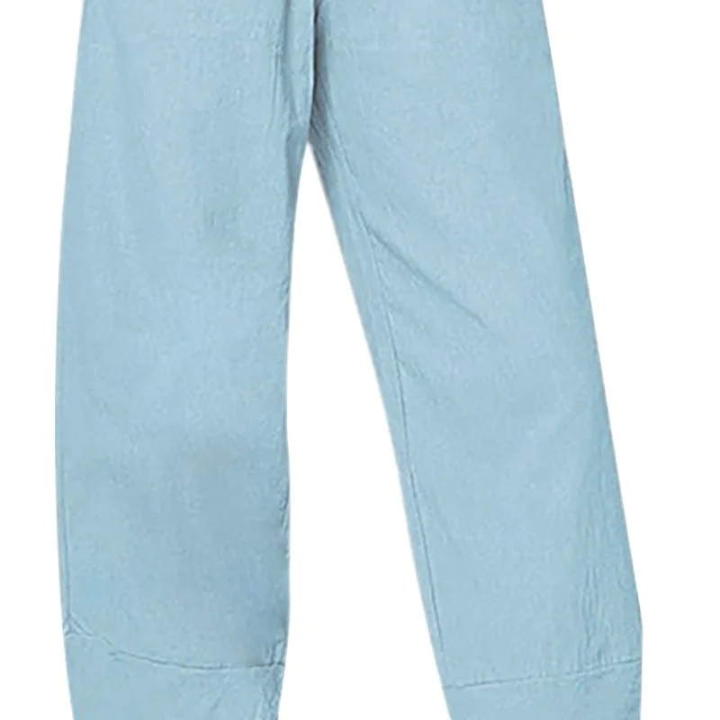 فضفاض عارضة المرأة السراويل عالية الخصر القطن تسع نقاط السراويل الفضفاضة كبيرة الحجم اللون بسيط المرقعة كيت