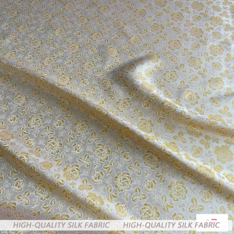 114 와이드 자카드 실크 송나라 브로케이드 패브릭 원사 염색 새로운 중국어 치파오 조끼 코트