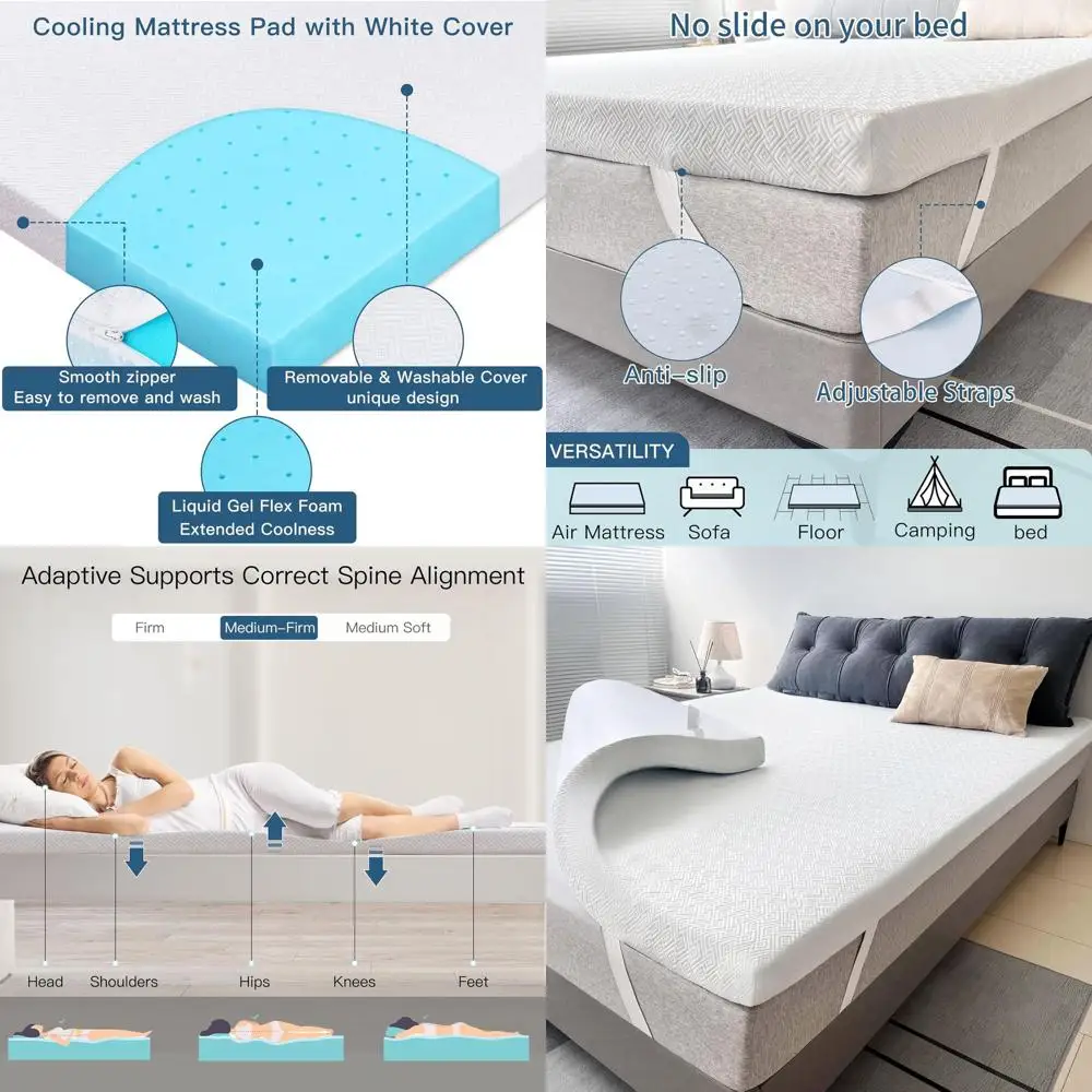 

3-дюймовый гелевый наматрасник из пены с эффектом памяти Twin XL для общежитий — вентилируемый, мягкий, моющийся чехол, снятие давления, боль в спине