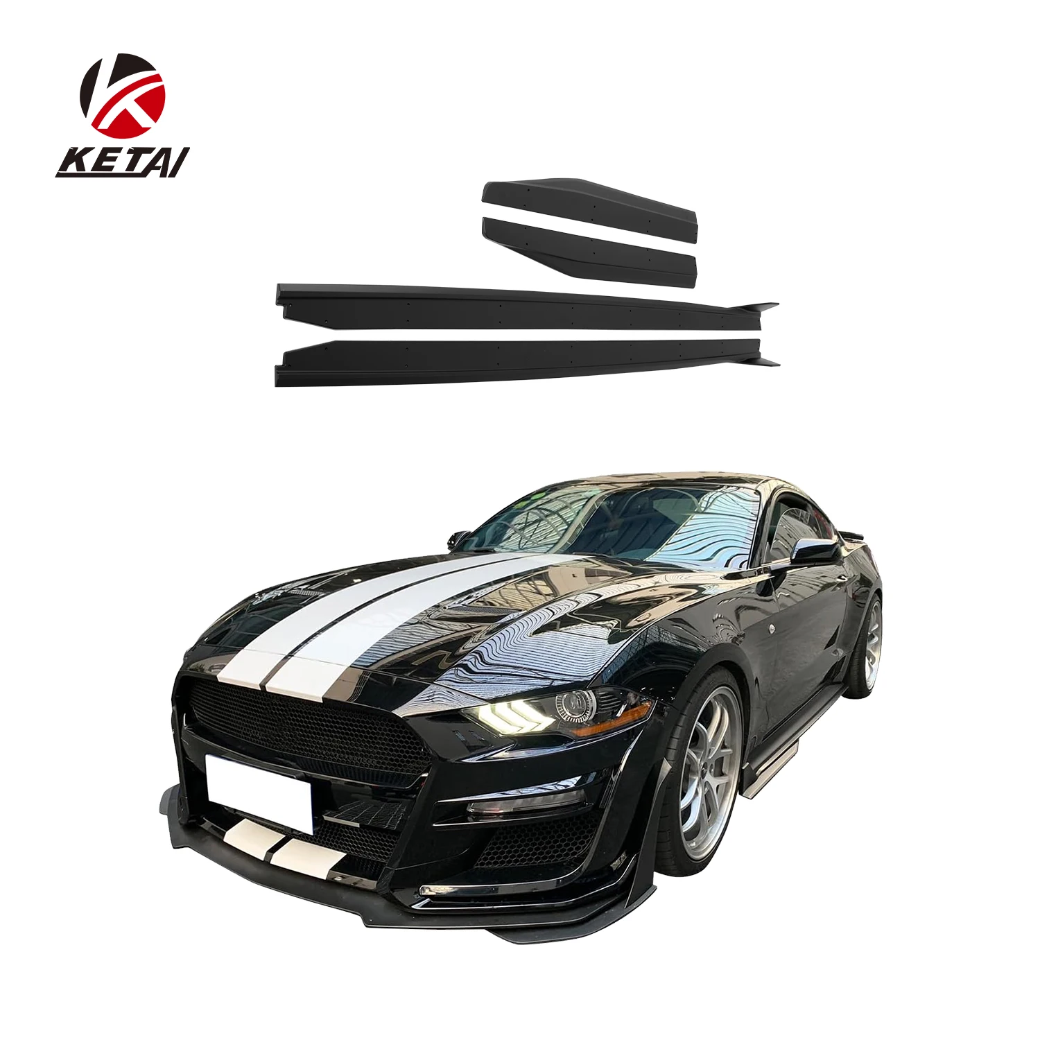 

Hot Selling GT500 Style PP Material Car Bumper Accessories Side Skirt for Mustang 2015-2021