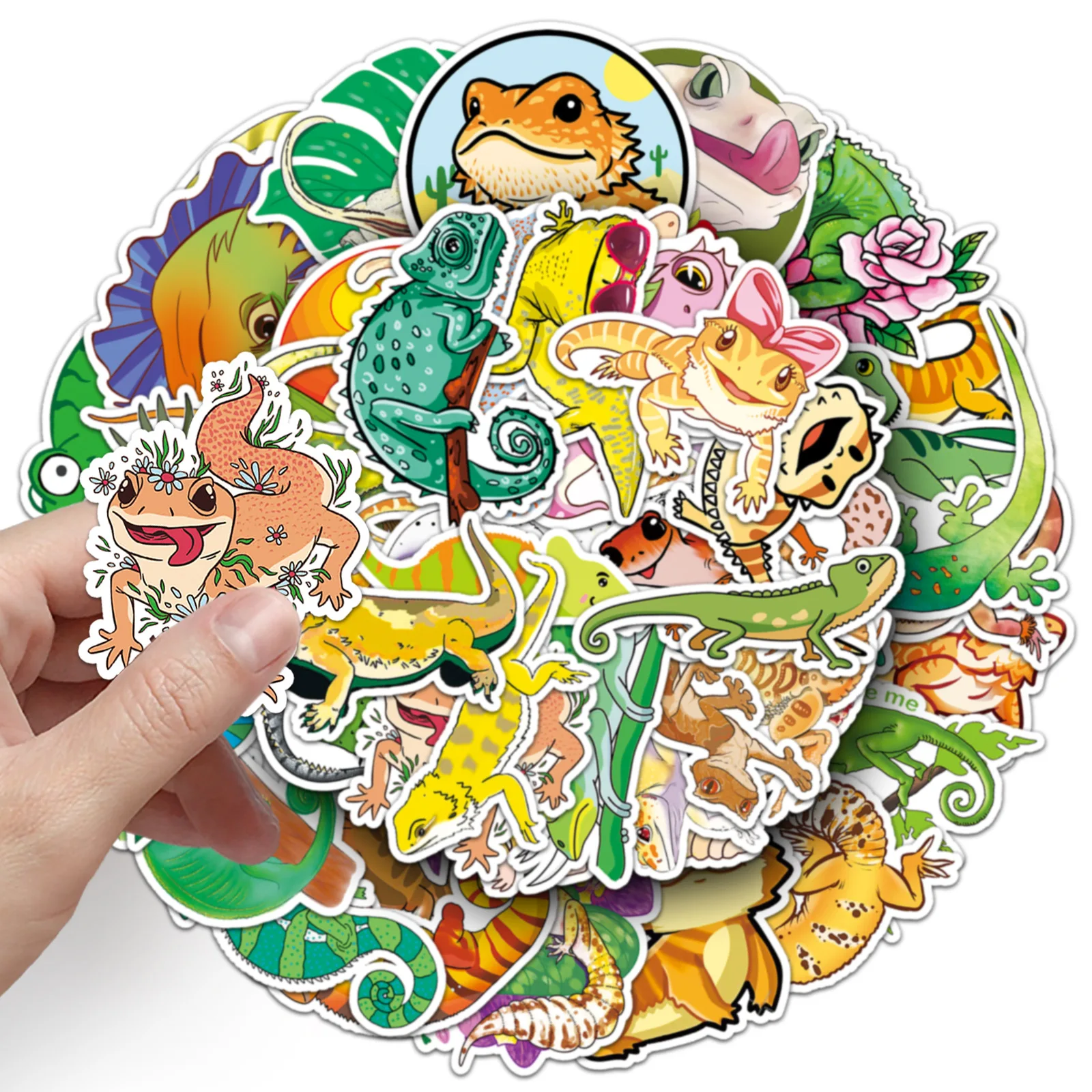 10/30/50PCS Cartoon Reptile Lizard Stickers Waterproof PVC Graffiti Decals DIY Laptop Phone Luggage Suitcase Sticker Toys Gift