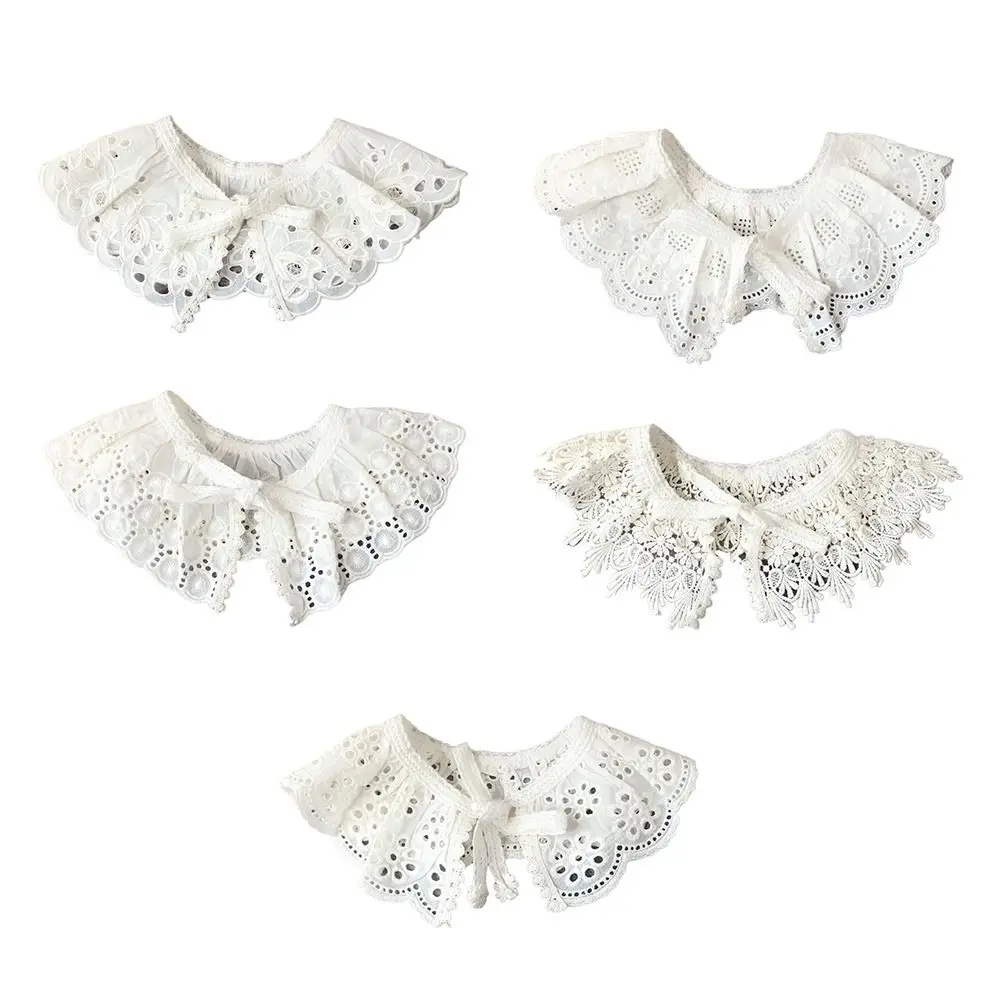 Detachable Kids Girls Lace Scarf Shawl Hollow Embroidered with Shoulder Straps Neckwear 3-8Y Child Clothes Accessories