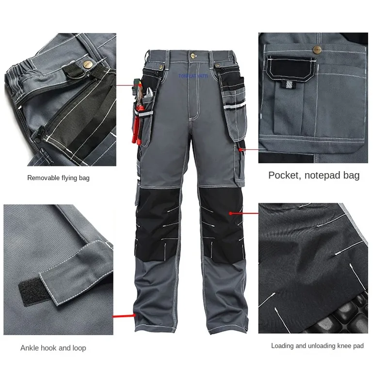 Cargo Pants Men with Knee Pads Carpenter Pants Men Workwear Multi Pockets Work Trousers Men Construction