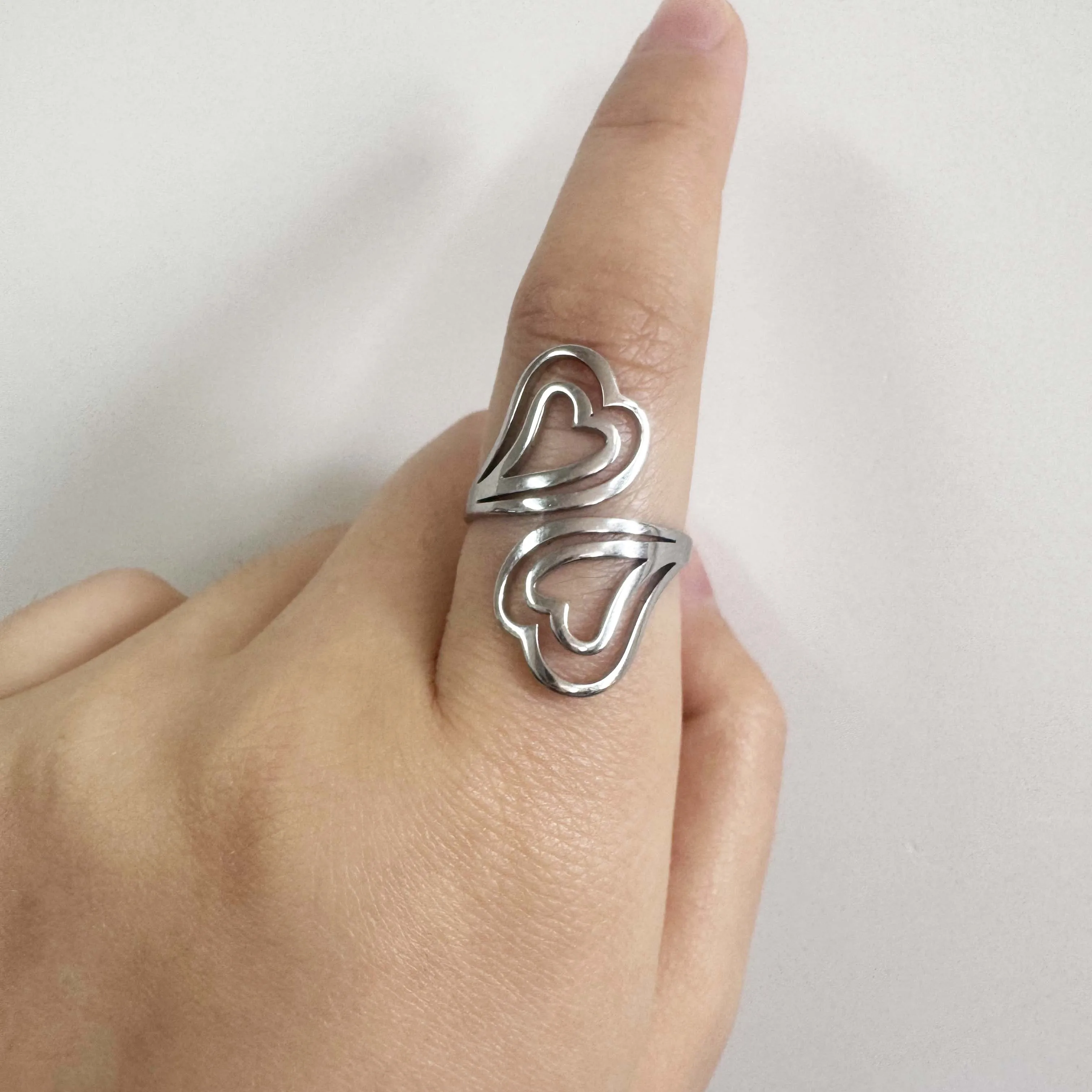 Unisex Stainless Steel Irregular Multi-Layer Ring