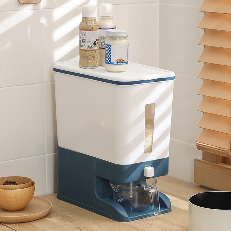 Reisspender in Pressform, versiegelter Getreidebehälter, Aufbewahrung, Haushalts-Müsli-Reisbox, 10 kg-B